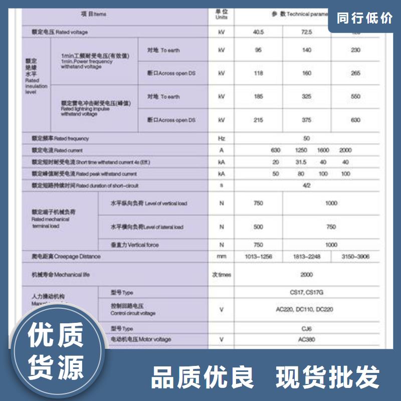 隔离开关大量现货