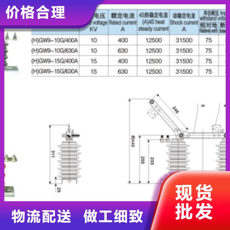 品牌【羿振电气】10KV单级隔离开关GW9-12W/630隔离刀闸生产厂家