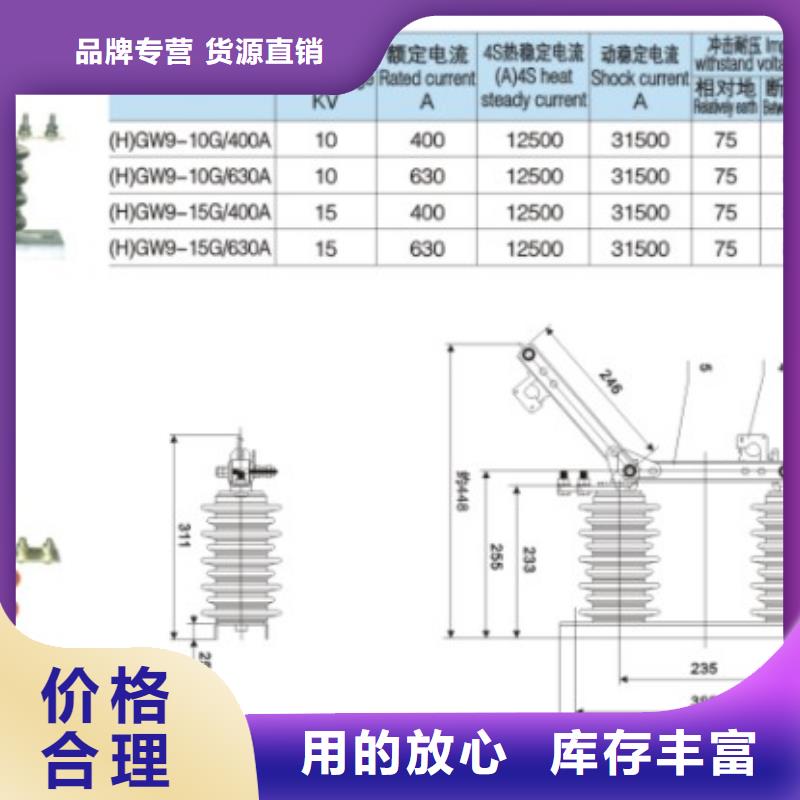 [羿振]单极隔离开关HGW9-12KV/1250 单柱立开,不接地,操作型式:手动 