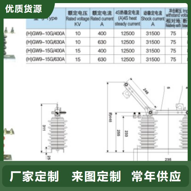 <羿振>【户外高压交流隔离开关】HGW9-12G/400出厂价格.